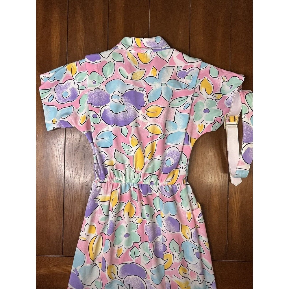 Vintage 1980’s Act 1 Floral Mermaid Dress With Belt - Picture 9 of 15